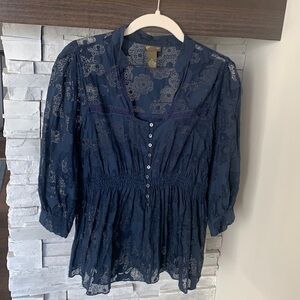 Anthropologie fei blue blouse